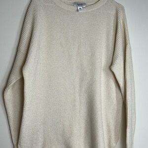 Kersh Cream Waffle Knit Crewneck Sweater - Size XXL
Wool cotton blend normcore
